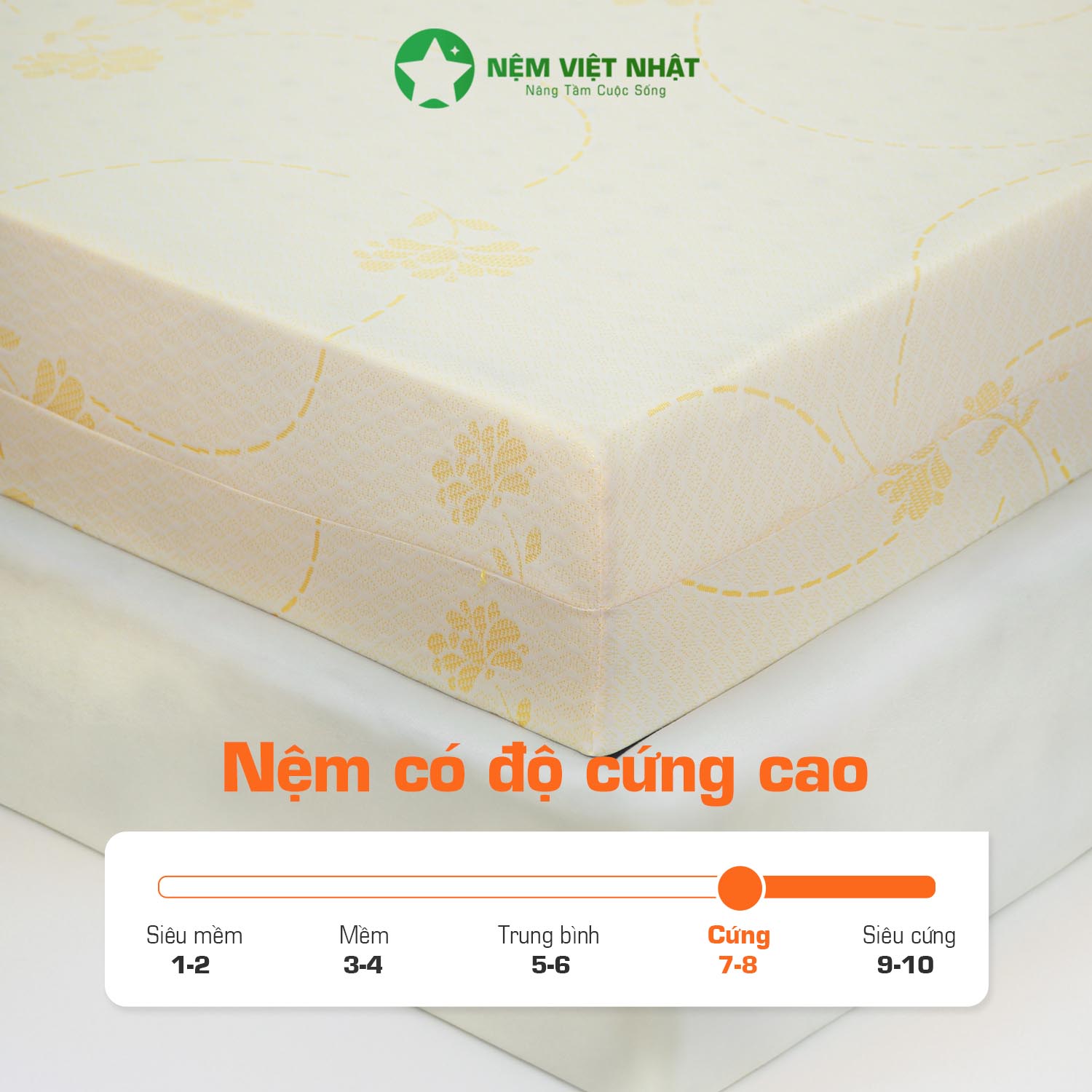 Nệm Việt Nhật Latex Gold có độ cứng đa dạng phù hợp mọi tư thế nằm tại nệm Đà Nẵng Sương Tuyết