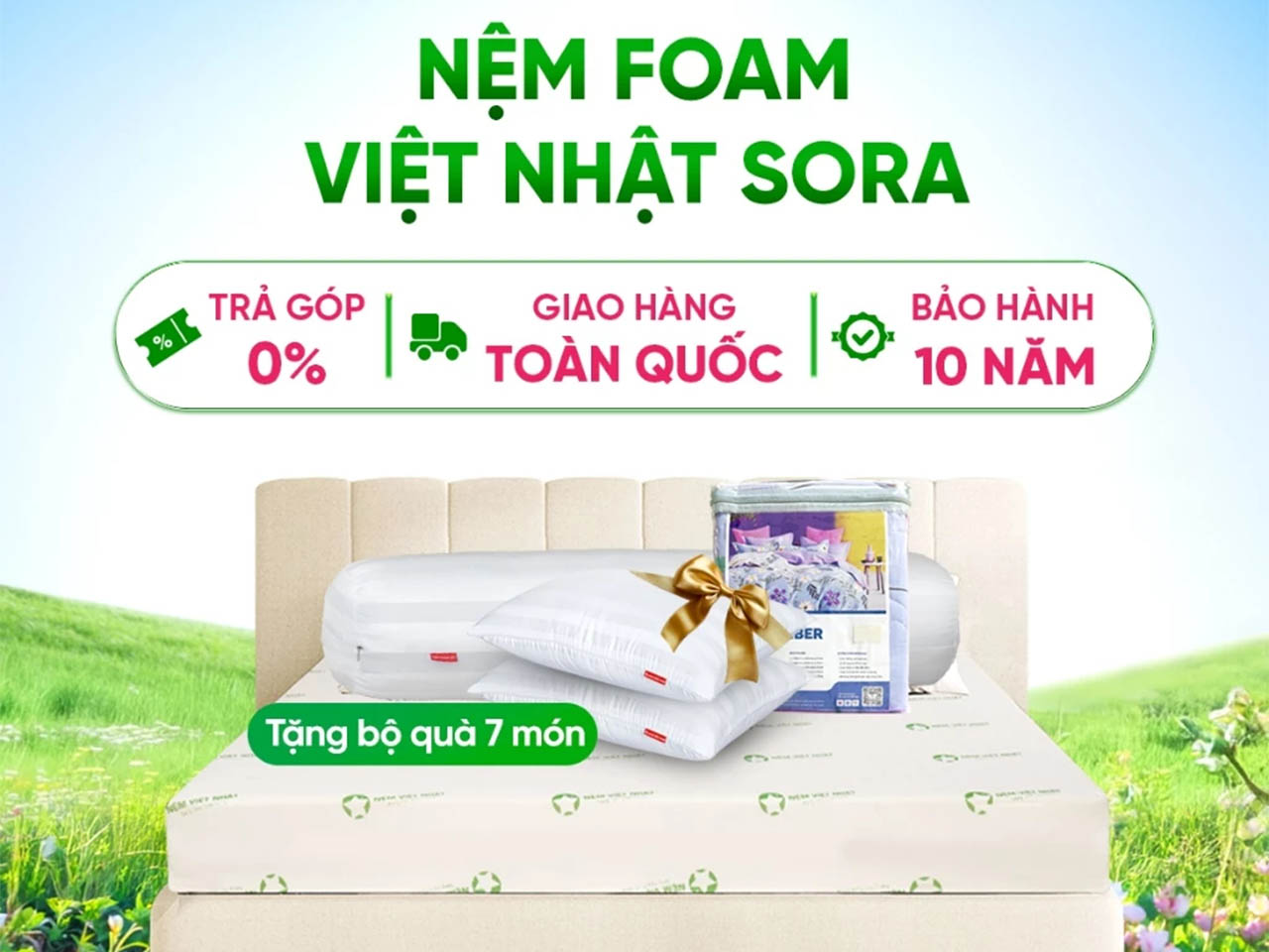 Nệm Việt Nhật Sora tại Sương Tuyết c&oacute; c&aacute;c ch&iacute;nh s&aacute;ch ưu đ&atilde;i tốt đến với kh&aacute;ch h&agrave;ng tại Đ&agrave; Nẵng