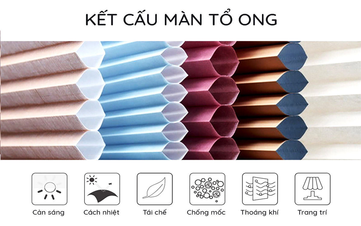 Chất liệu vải rèm tổ ong có 6 ưu điểm chính.