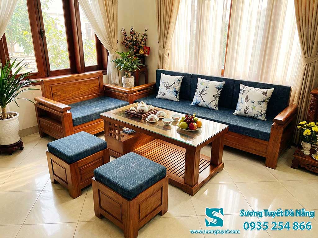 Nệm ghế m&agrave;u xanh gi&uacute;p căn ph&ograve;ng &aacute;t đi sự s&aacute;ng sủa qu&aacute; mức.