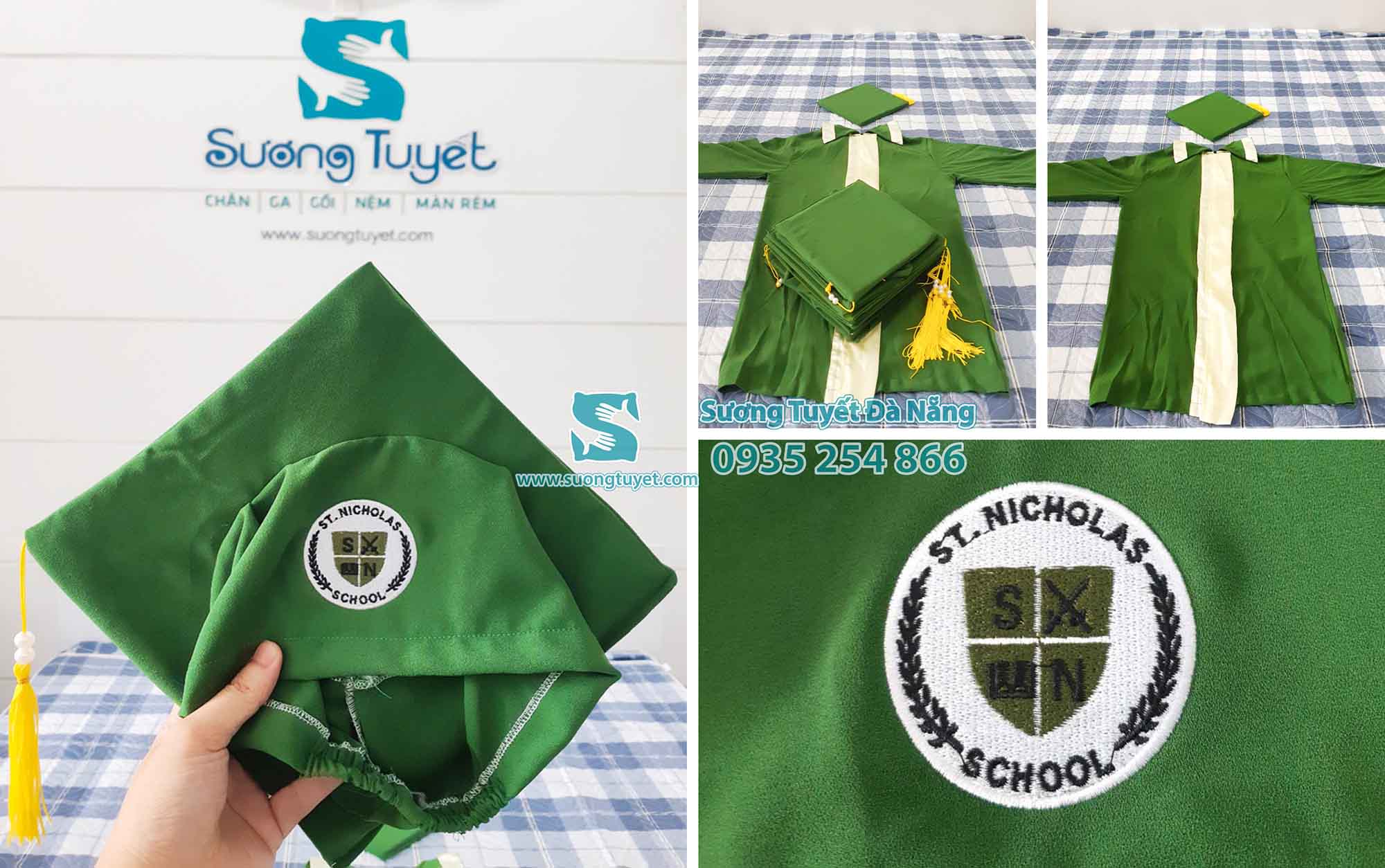 Bộ đồ ra trường Nicholas School do Sương Tuyết cung cấp.