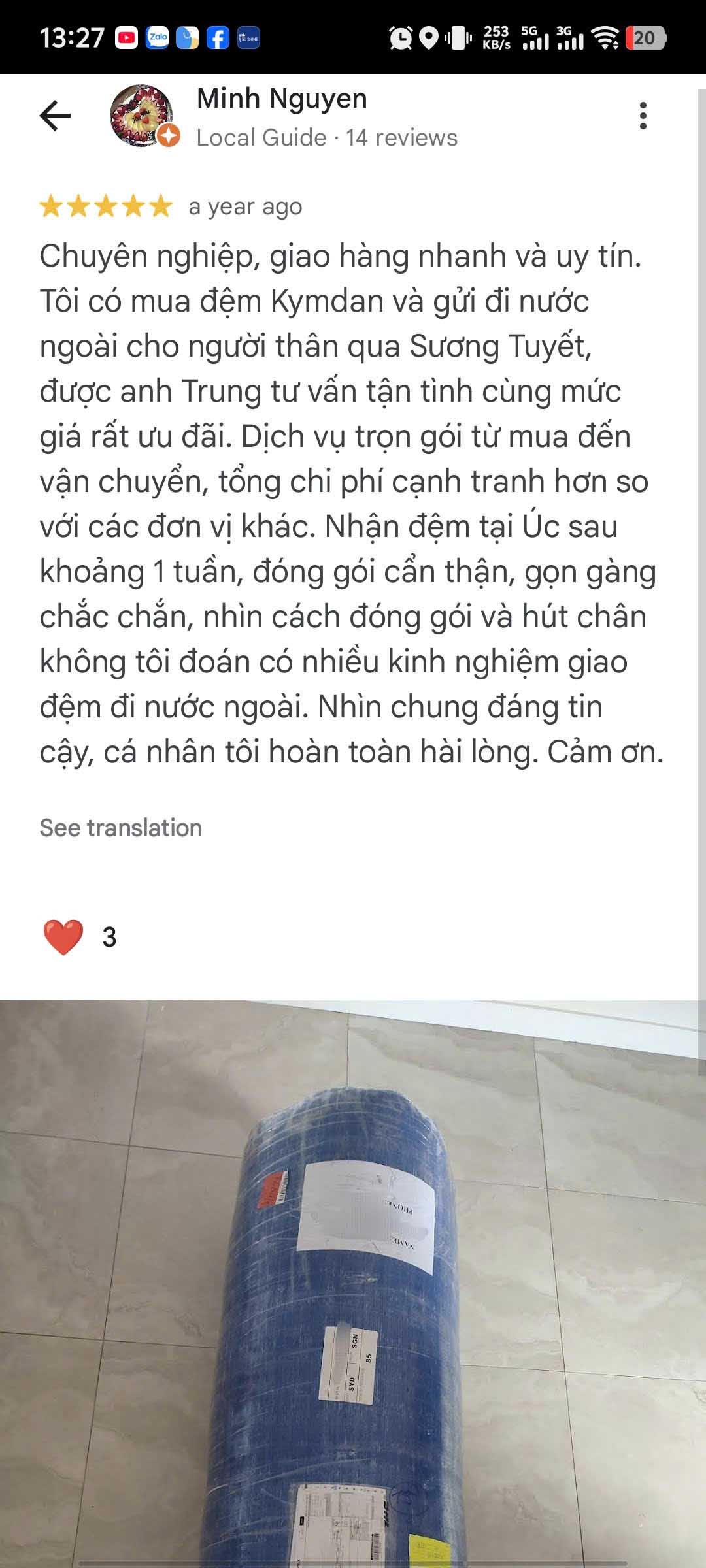 Phản hồi t&iacute;ch cực của kh&aacute;ch về nệm của ch&uacute;ng t&ocirc;i.