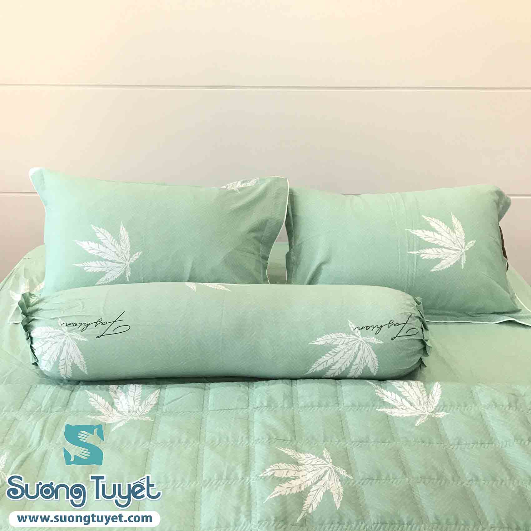 ga giường cotton hàn quốc màu xanh ngọc