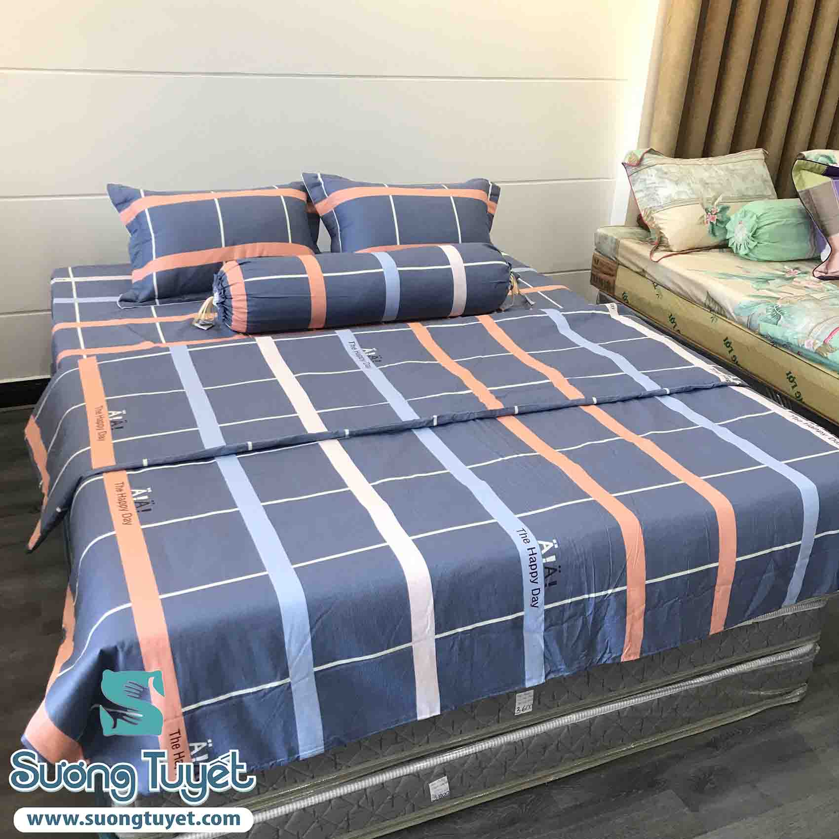 ga giường cotton màu tím than 69