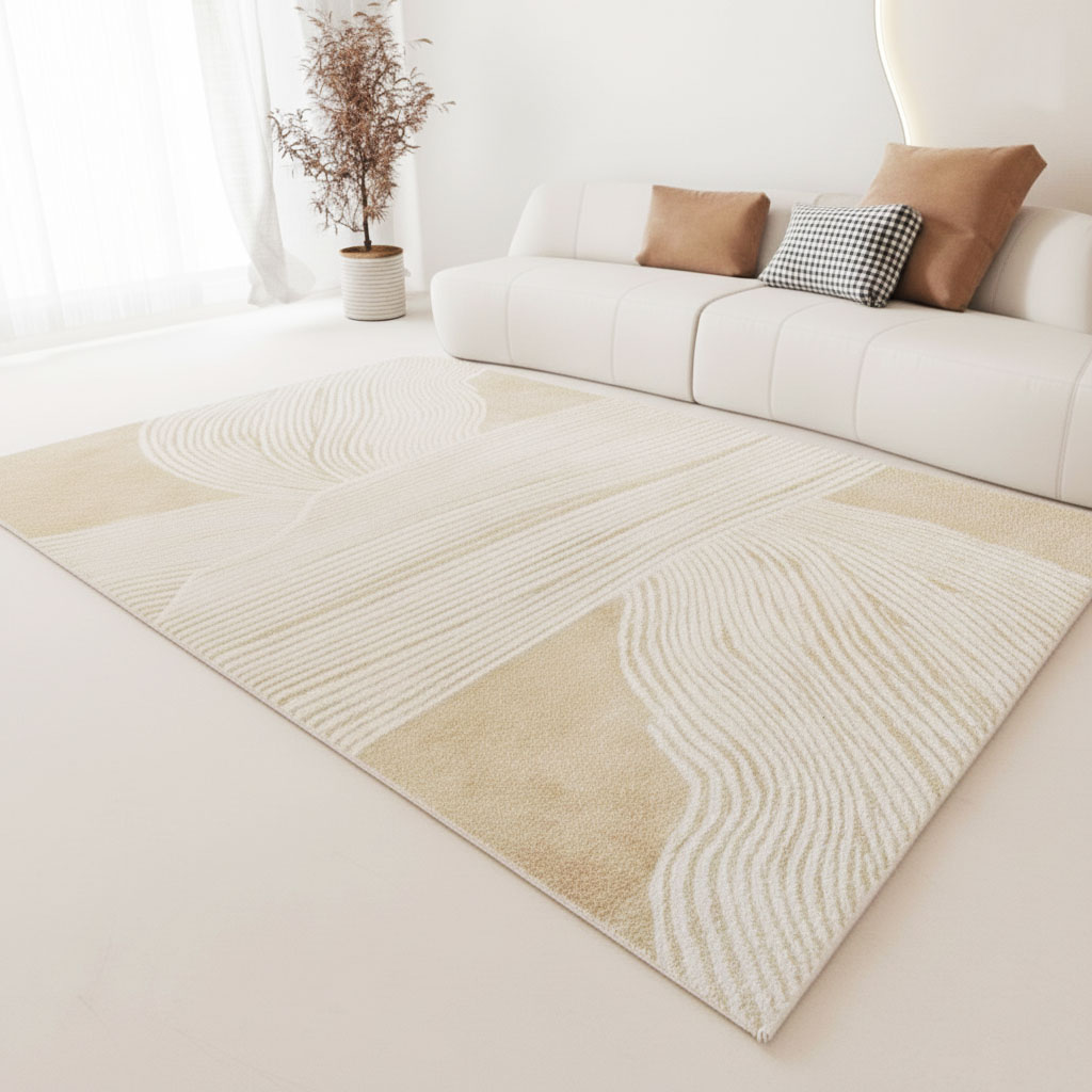 Mẫu thảm trải s&agrave;n 018 m&agrave;u kem sữa đẹp