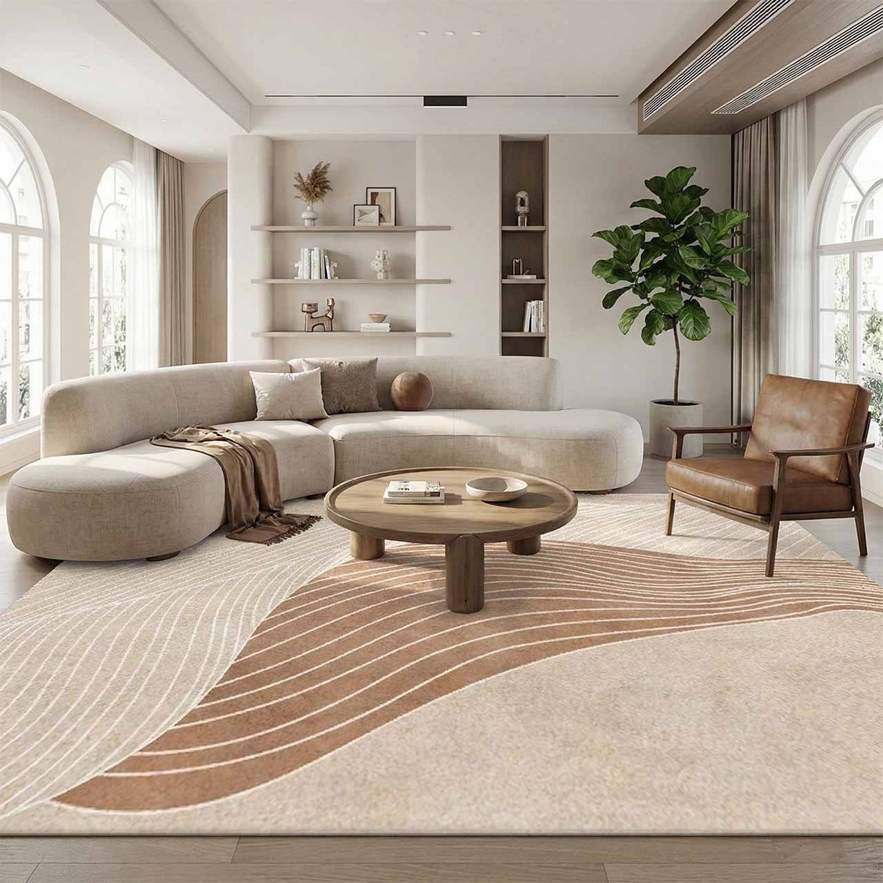 Mẫu thảm trải s&agrave;n 021 m&agrave;u cam đất tinh tế.