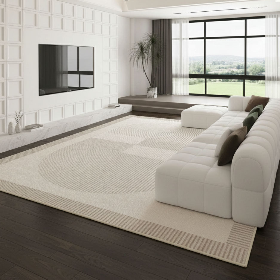 Thảm l&ocirc;ng chống trượt 015 m&agrave;u kem sữa rực rỡ.