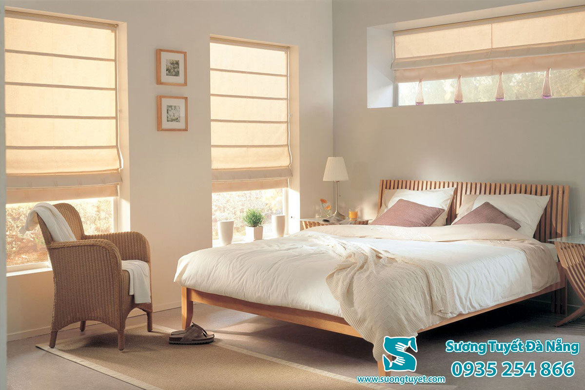 Rèm vải xếp lớp sang trọng cho phòng ngủ