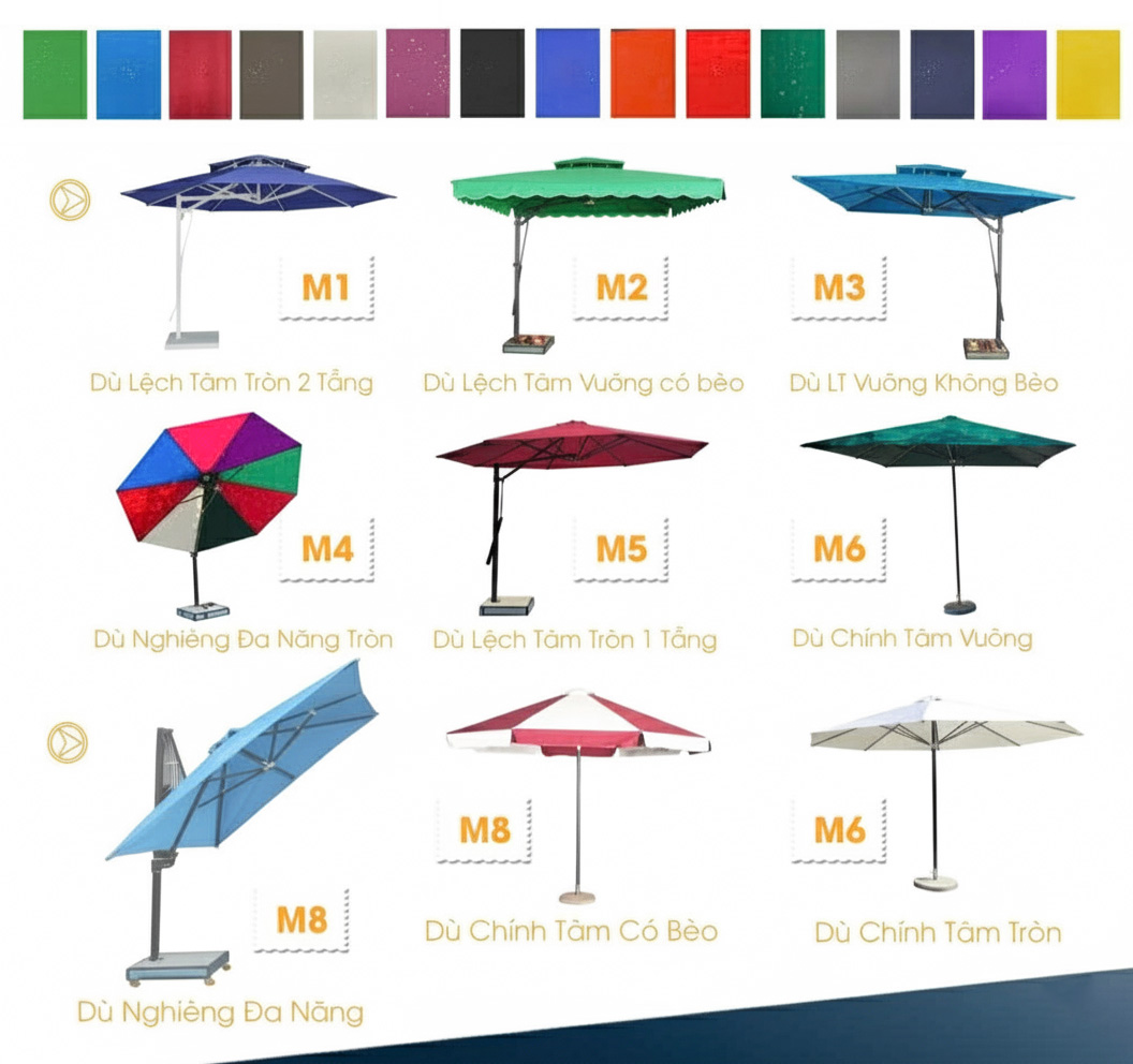 Một số mẫu bạt dù che đáng chú ý.