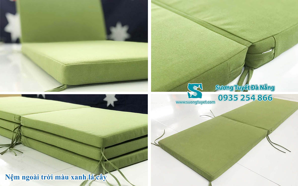 Th&agrave;nh phẩm bộ nệm giường hồ bơi m&agrave;u xanh tuyệt đẹp.