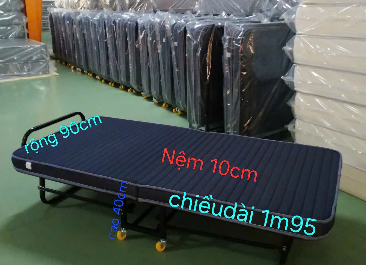 Gi ường extra bed có kích thước 1m95 x 90 x 10cm nệm, chiều cao giường 40cm