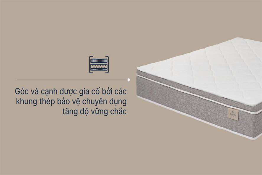 Cấu trúc bền bỉ giúp nệm chịu lực tốt trong thời gian dài.