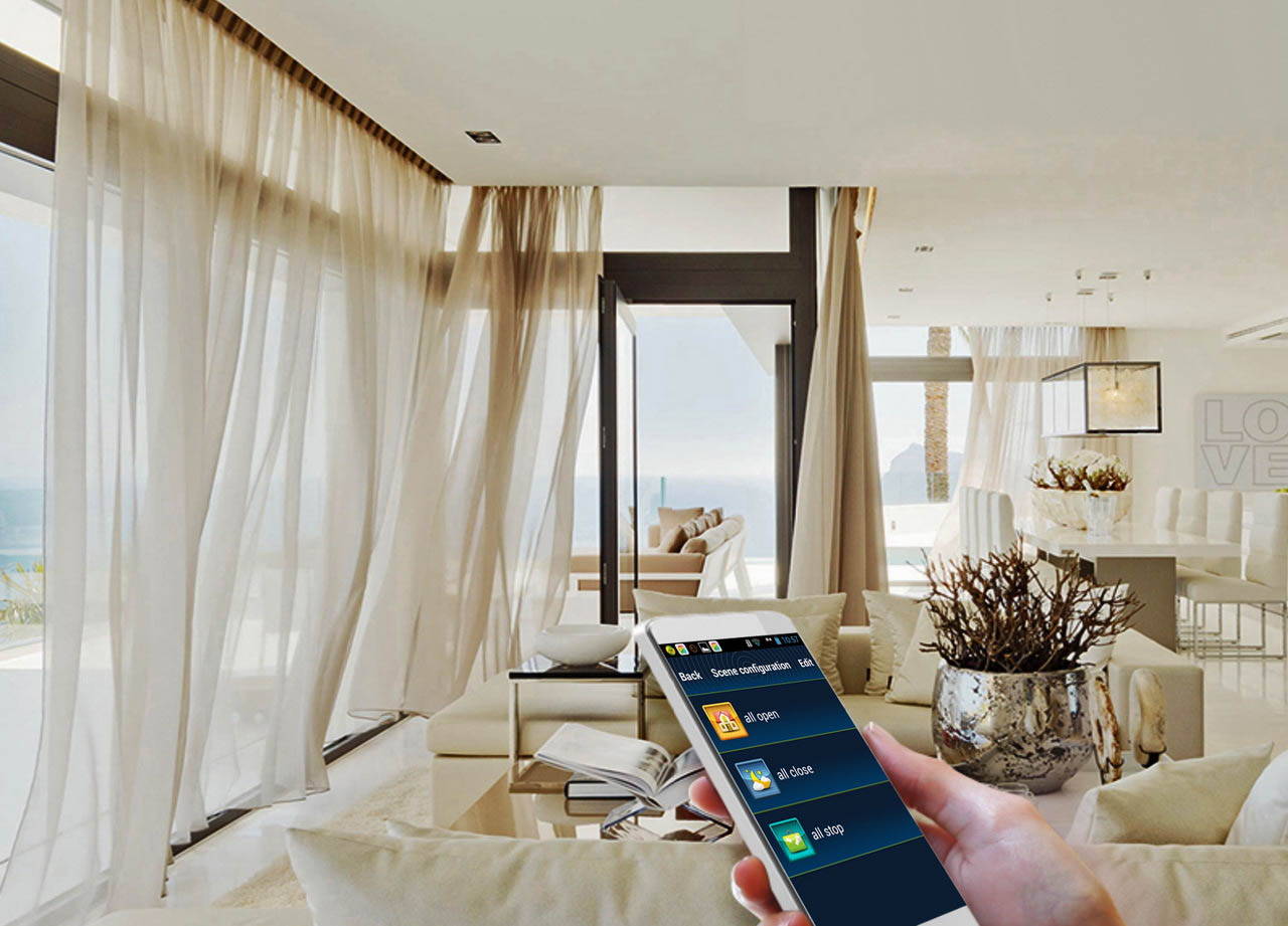 Hiện tại đã có thể tích hợp rèm cửa tự động vào app điện thoại smath phone.