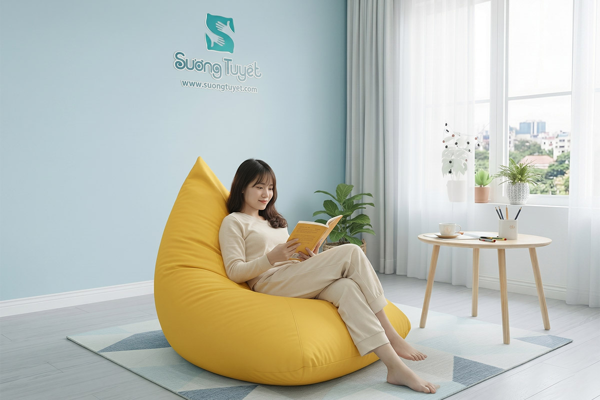 Ghế lười hạt xốp Sương Tuyết cung ứng toàn quốc.