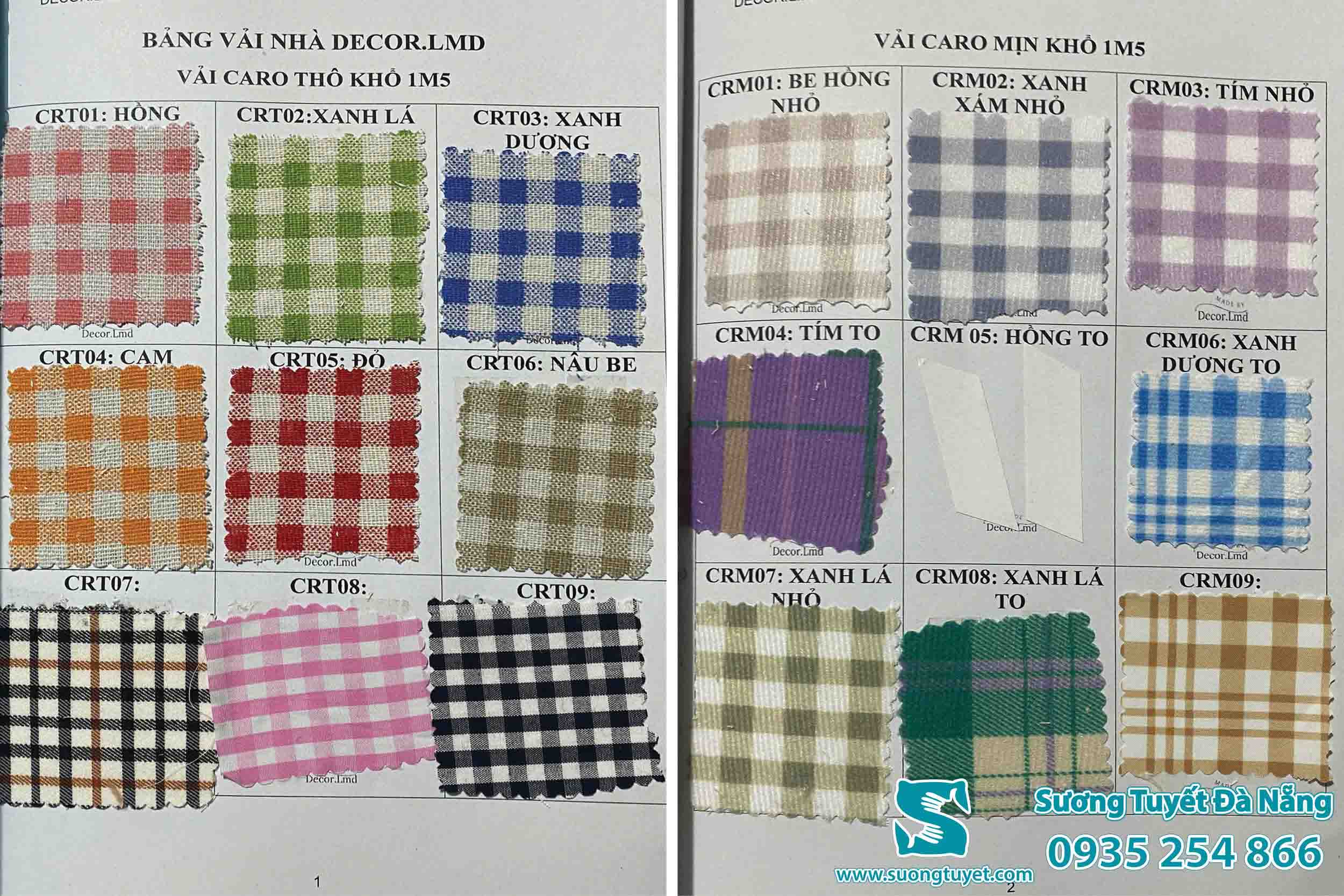 Mẫu rèm linen caro 2.