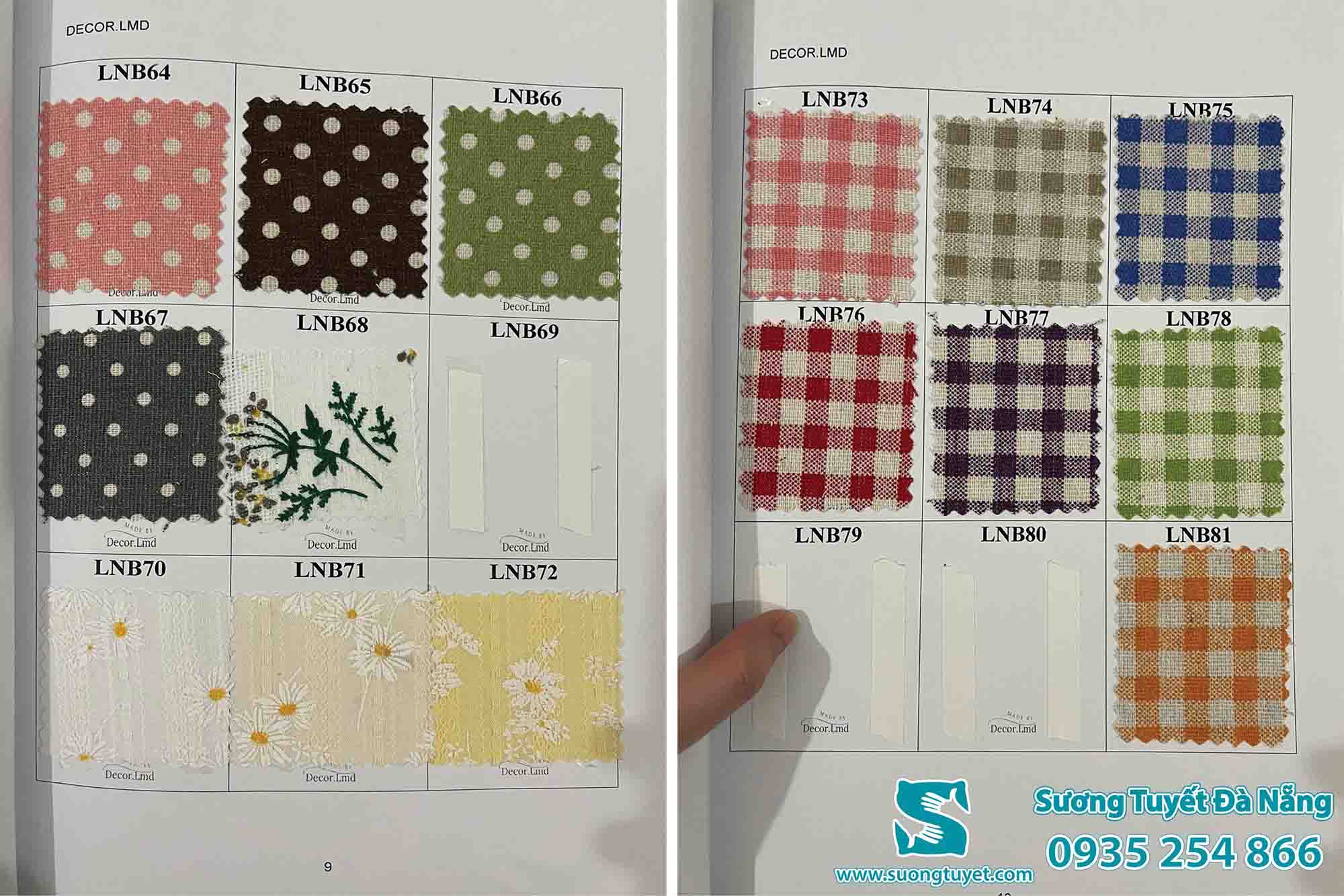 Mẫu rèm linen caro.