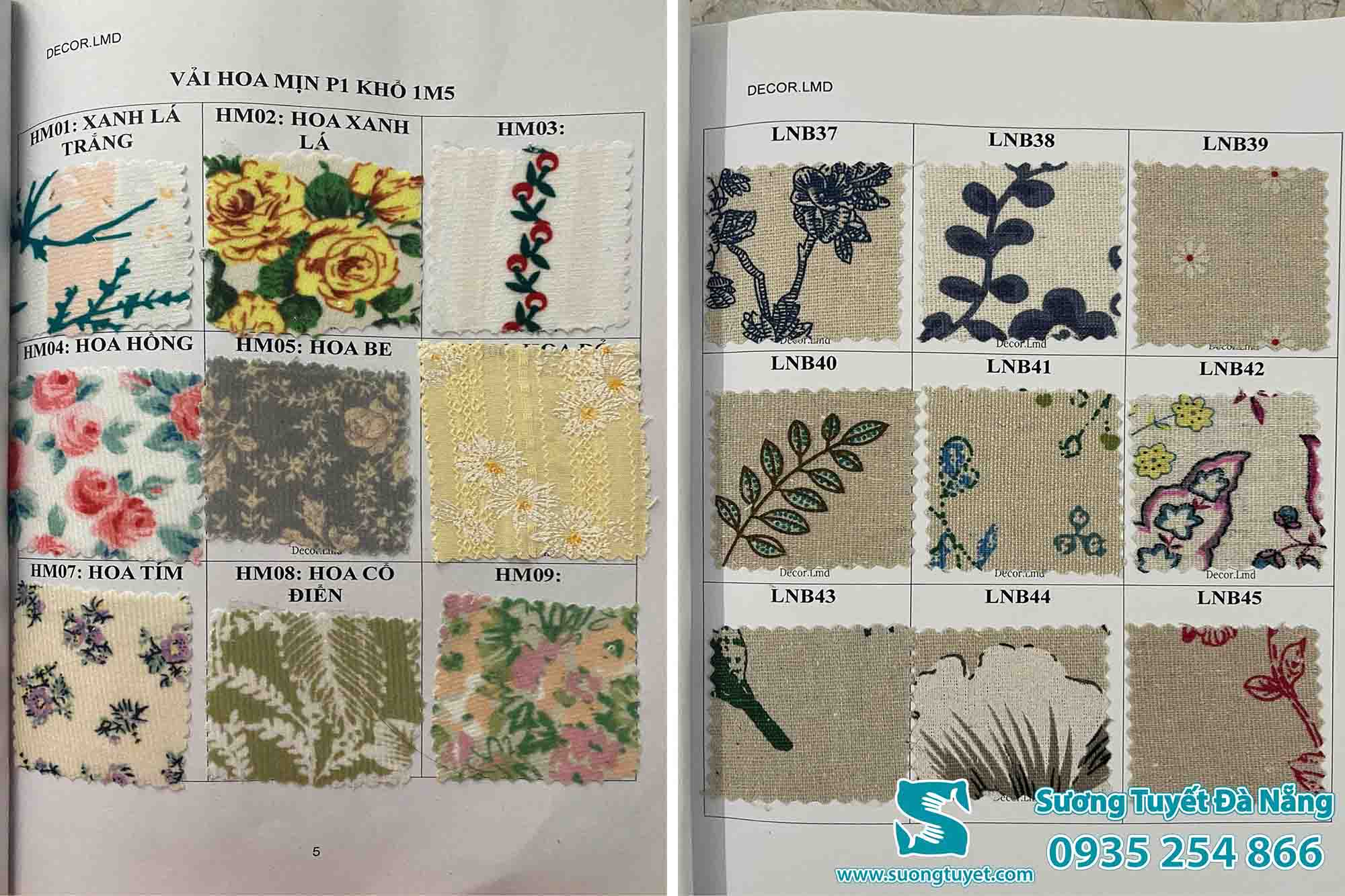 Mẫu rèm linen hoa lá.