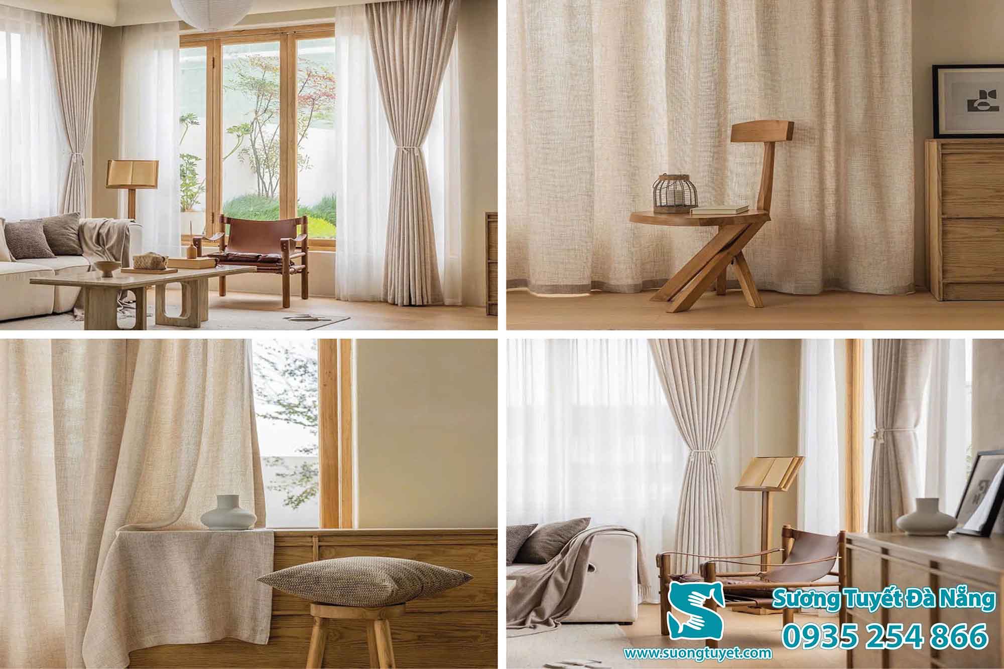 Những chiếc rèm linen nhìn có vẻ thanh tao, mượt mà hơn vải bố rất nhiều.