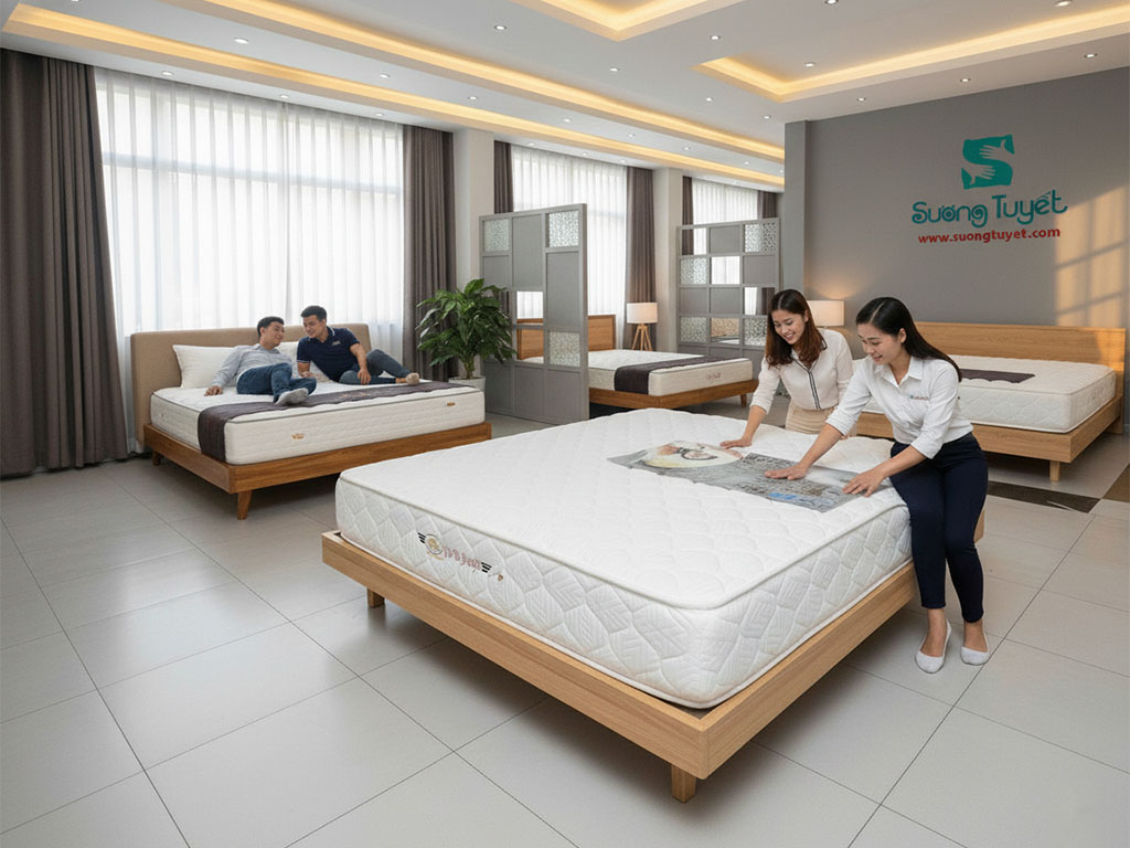 Nệm Đ&agrave; Nẵng Sương Tuyết l&agrave; đại l&yacute; của nhiều thương hiệu lớn.