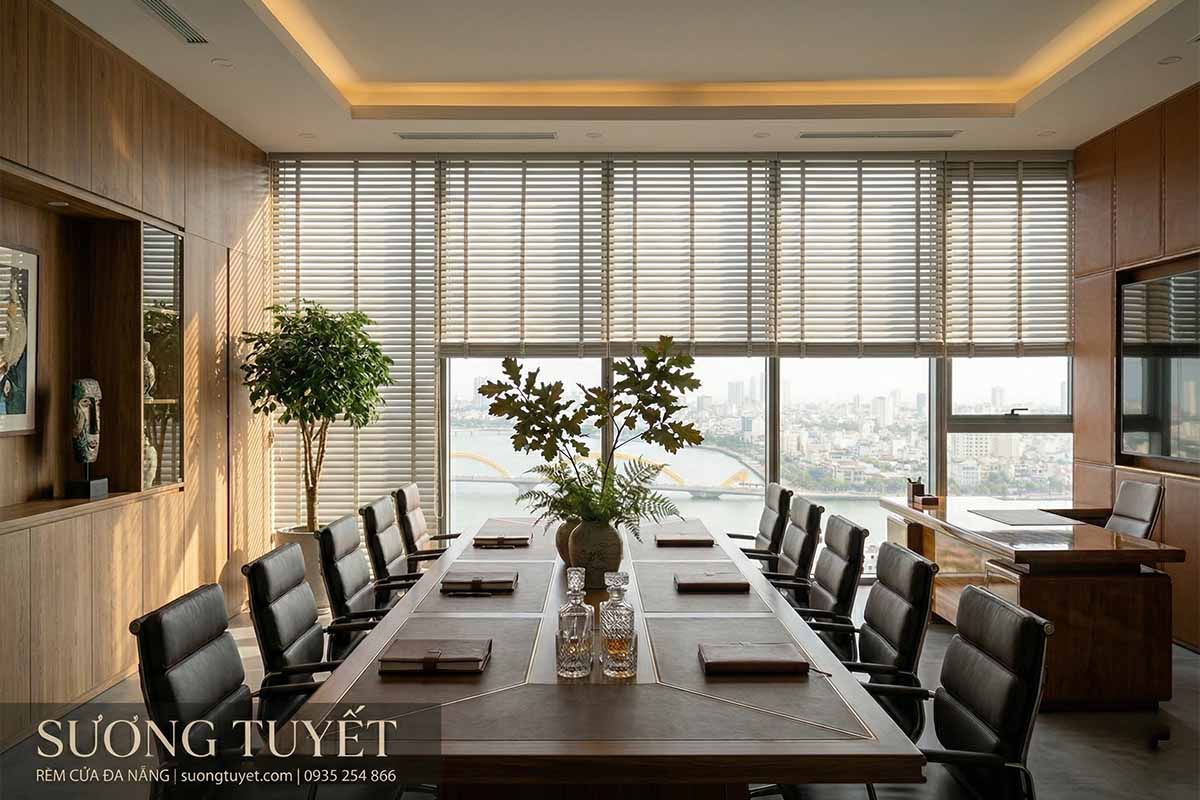 Rèm sáo nhôm sơn tĩnh điện chịu nắng gió tốt, giá rẻ cho văn phòng hoặc cửa luồng.