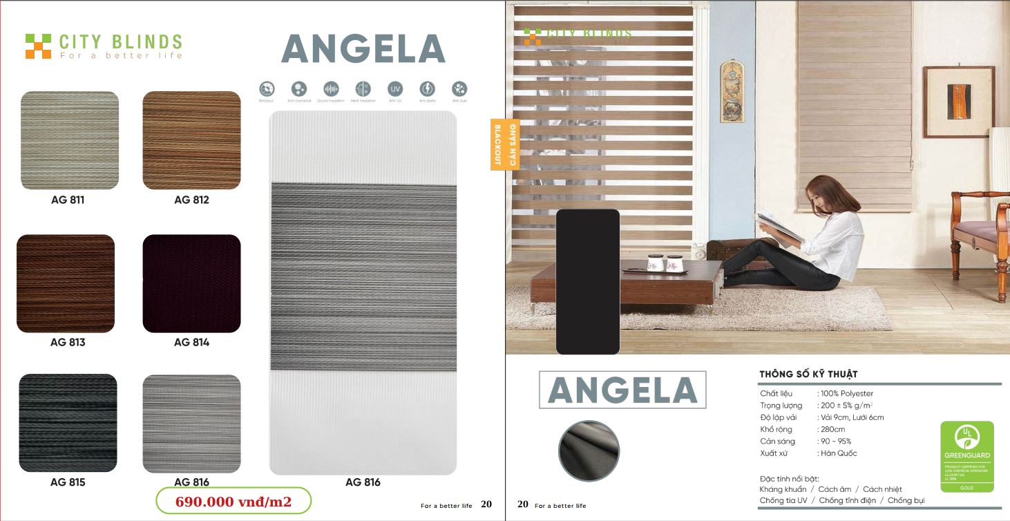 Mẫu rèm cầu vồng City Angela- 690.000đ/m2.