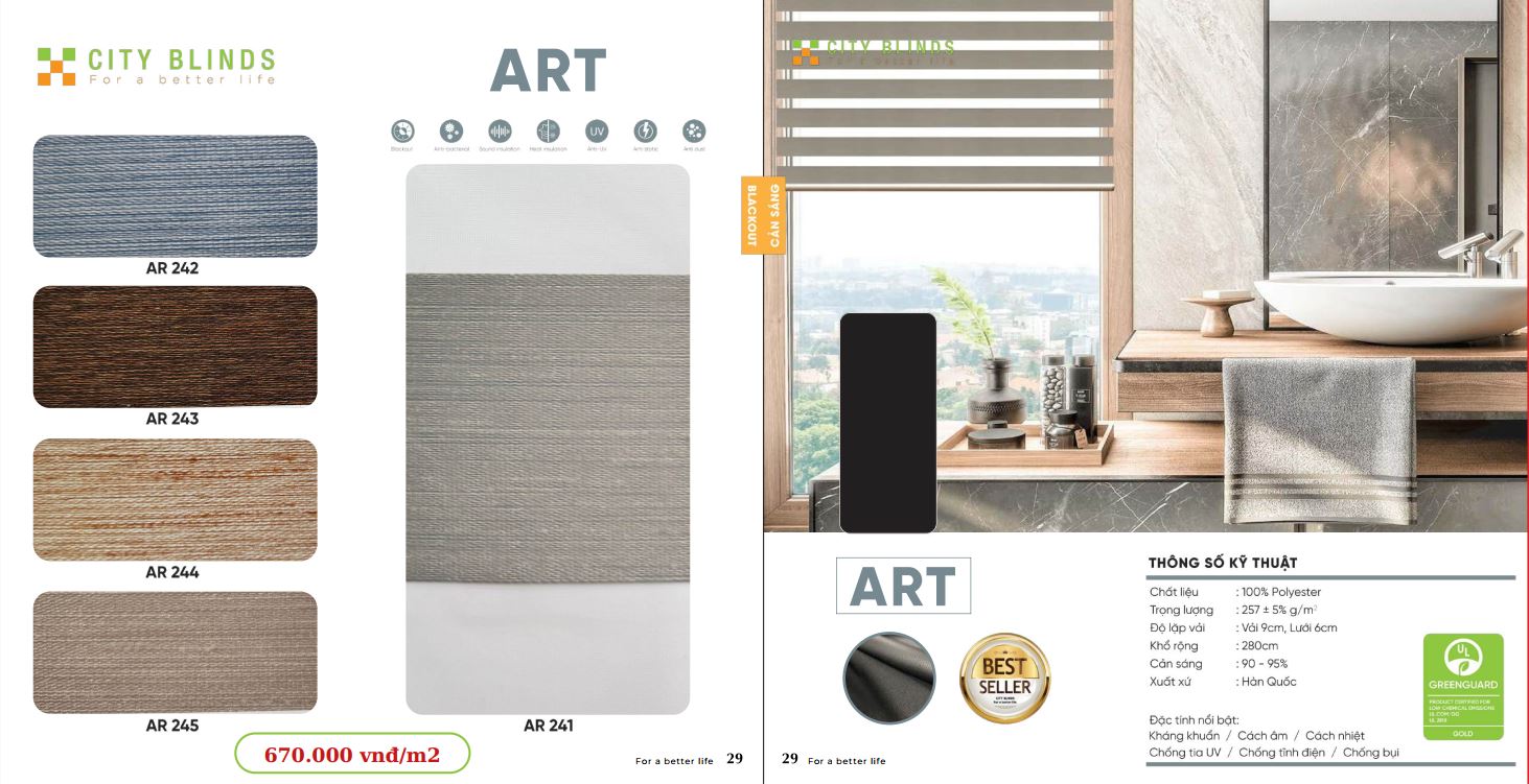 Mẫu rèm cầu vồng City ART- 670.000đ/m2.