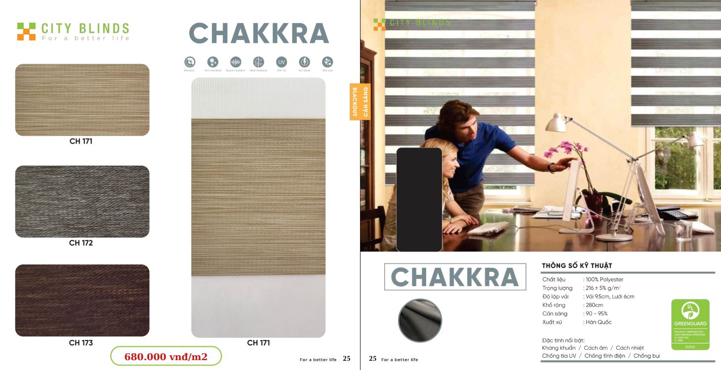 Mẫu rèm cầu vồng City Chakkra- 680.000đ/m2.