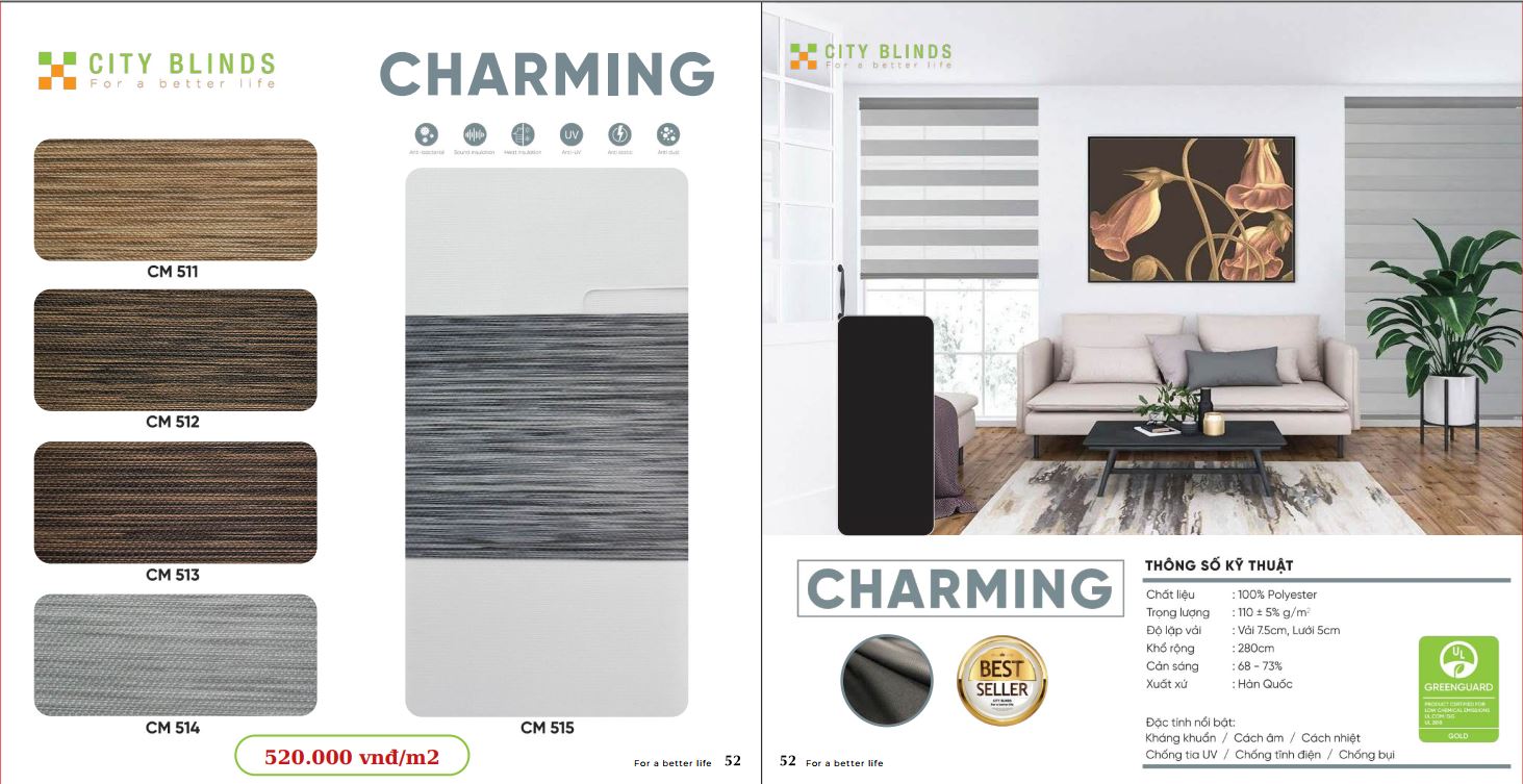 Mẫu rèm cầu vồng City Charming - 520.000đ/m2.