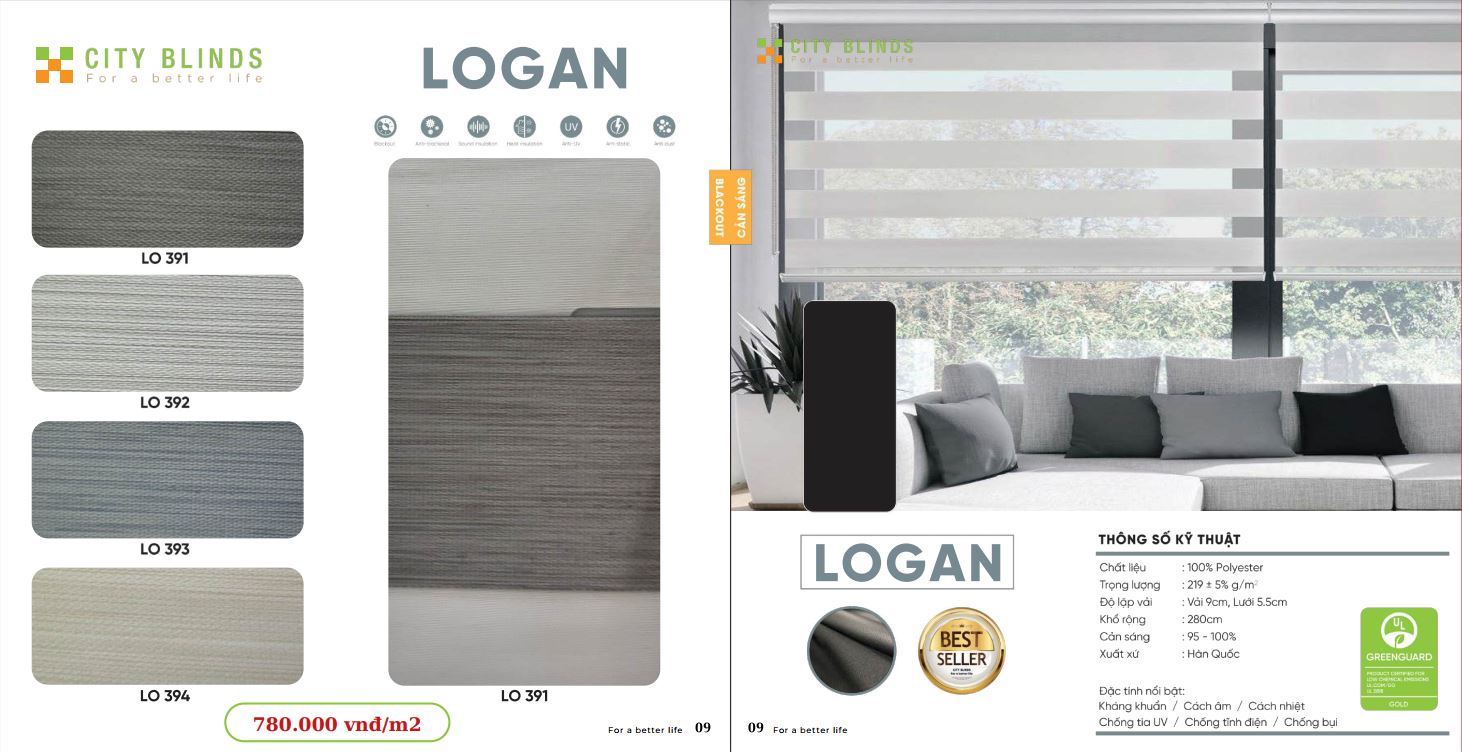 Mẫu rèm cầu vồng City Logan- 780.000đ/m2.