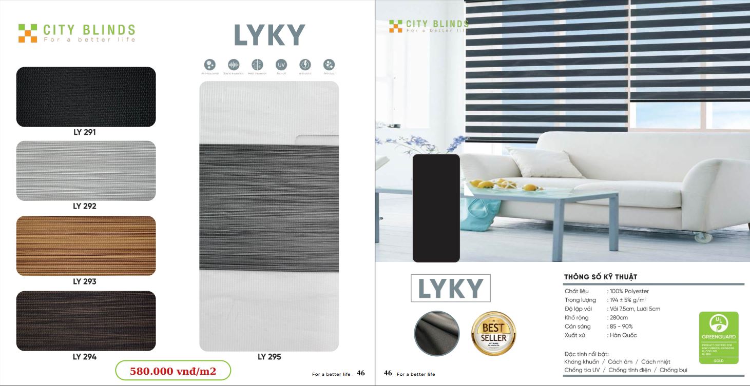 Mẫu rèm cầu vồng City Lyky- 580.000đ/m2.