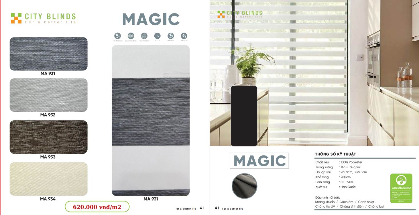 Mẫu rèm cầu vồng City Magic- 620.000đ/m2.