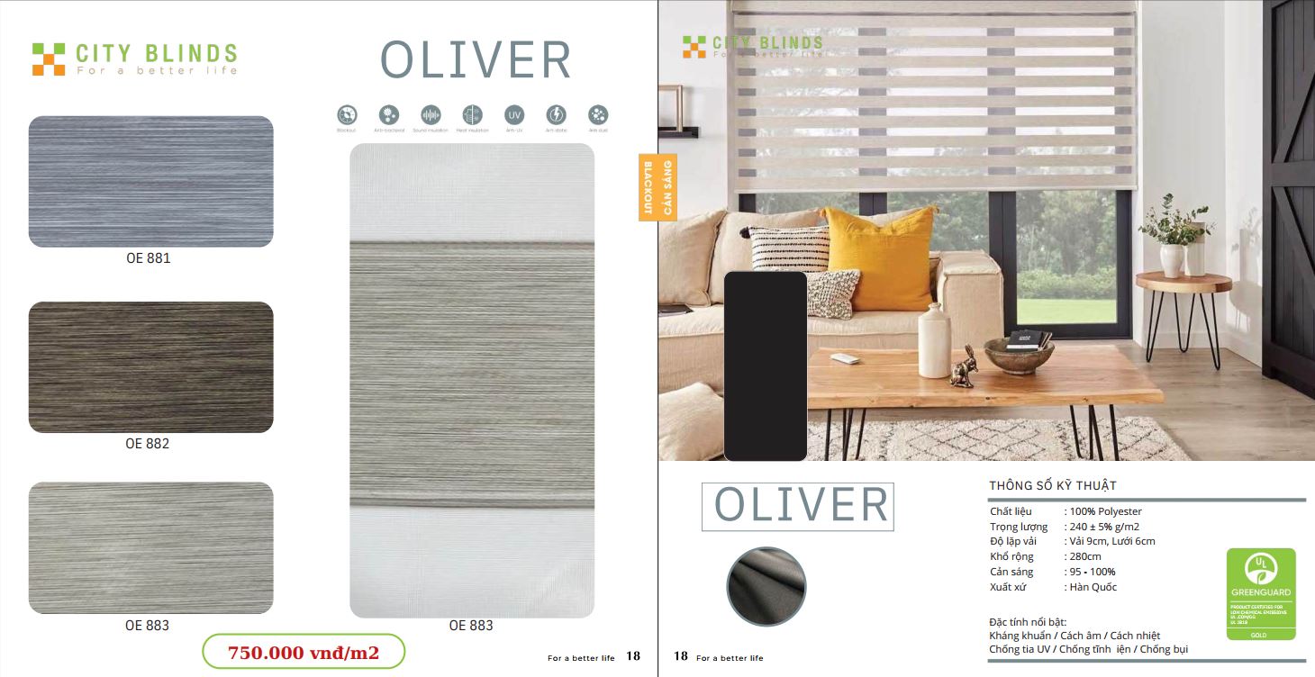 Mẫu rèm cầu vồng City Oliver- 750.000đ/m2.