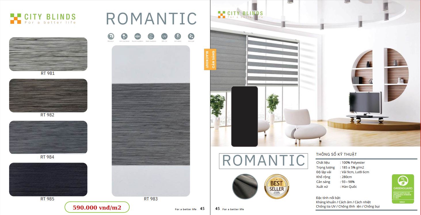 Mẫu rèm cầu vồng City Romantic- 590.000đ/m2.
