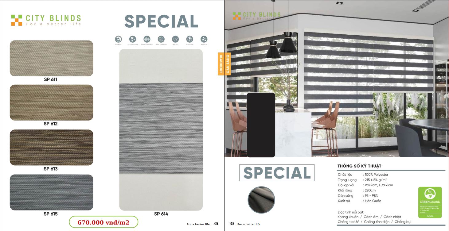 Mẫu rèm cầu vồng City Special - 670.000đ/m2.