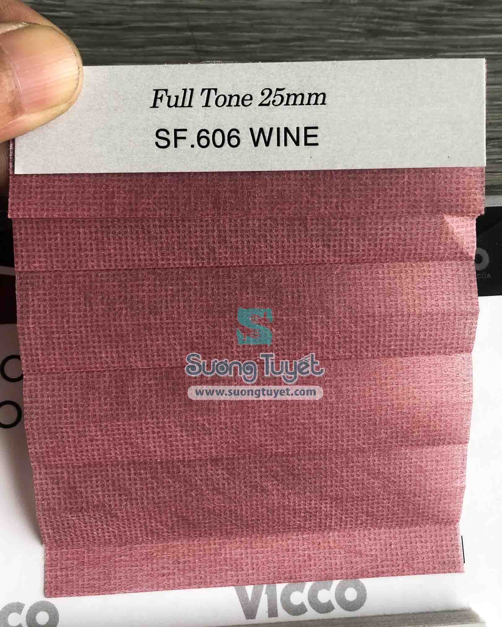 Mẫu rèm tổ ong Vicco SB-Full Tone SF.606 Wine.