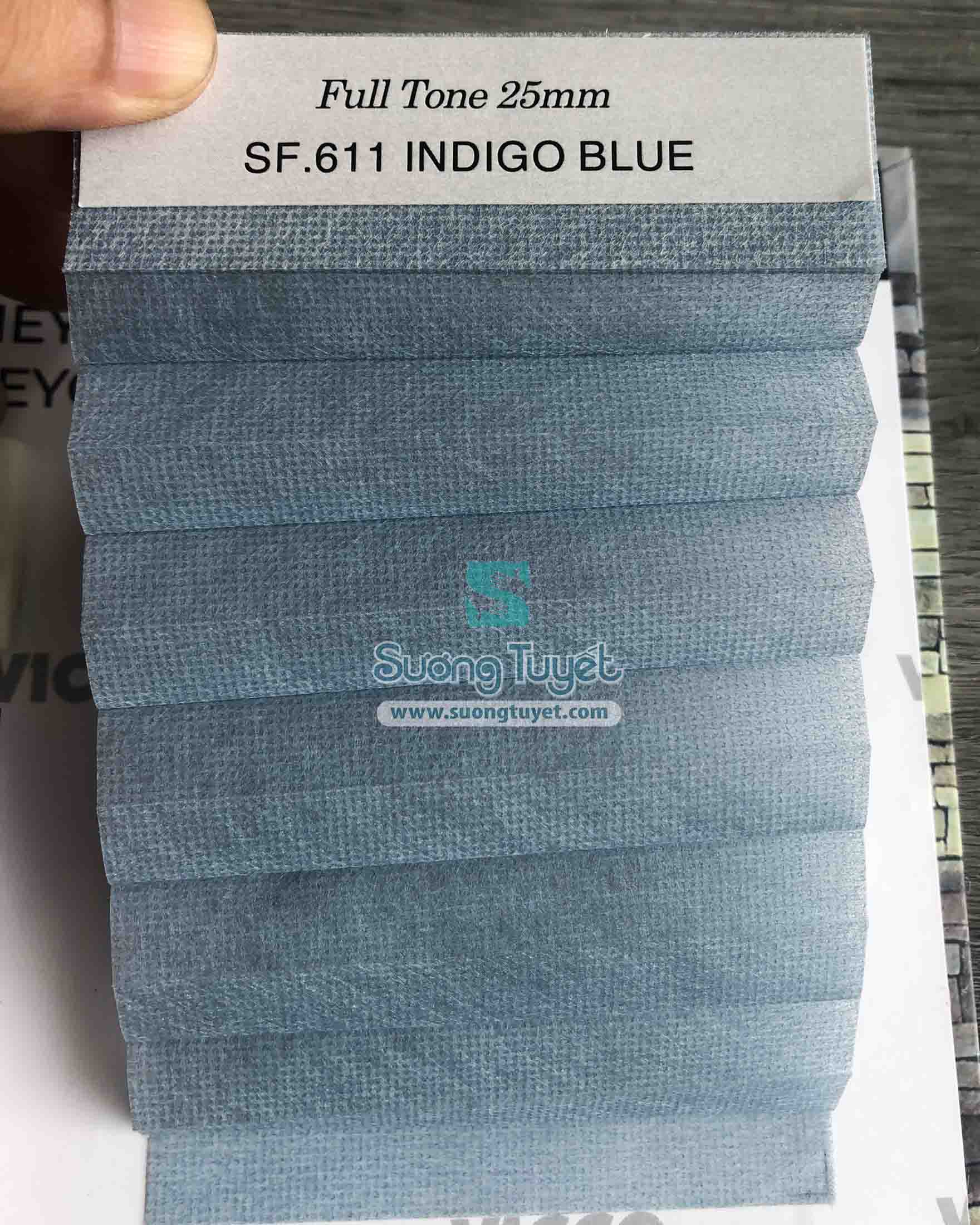 Mẫu rèm tổ ong Vicco SB-Full Tone SF.611 Indigo Blue.