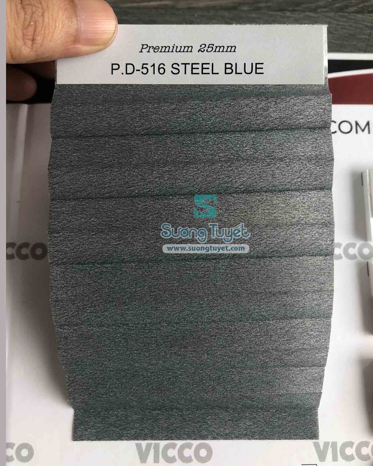 Mẫu rèm tổ ong Vicco Premium P.D-516 Steel Blue.