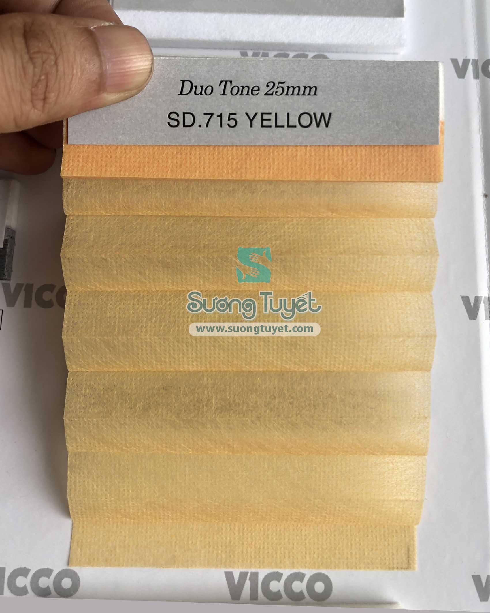 Mẫu rèm tổ ong Vicco Premium SD.715 Yellow.