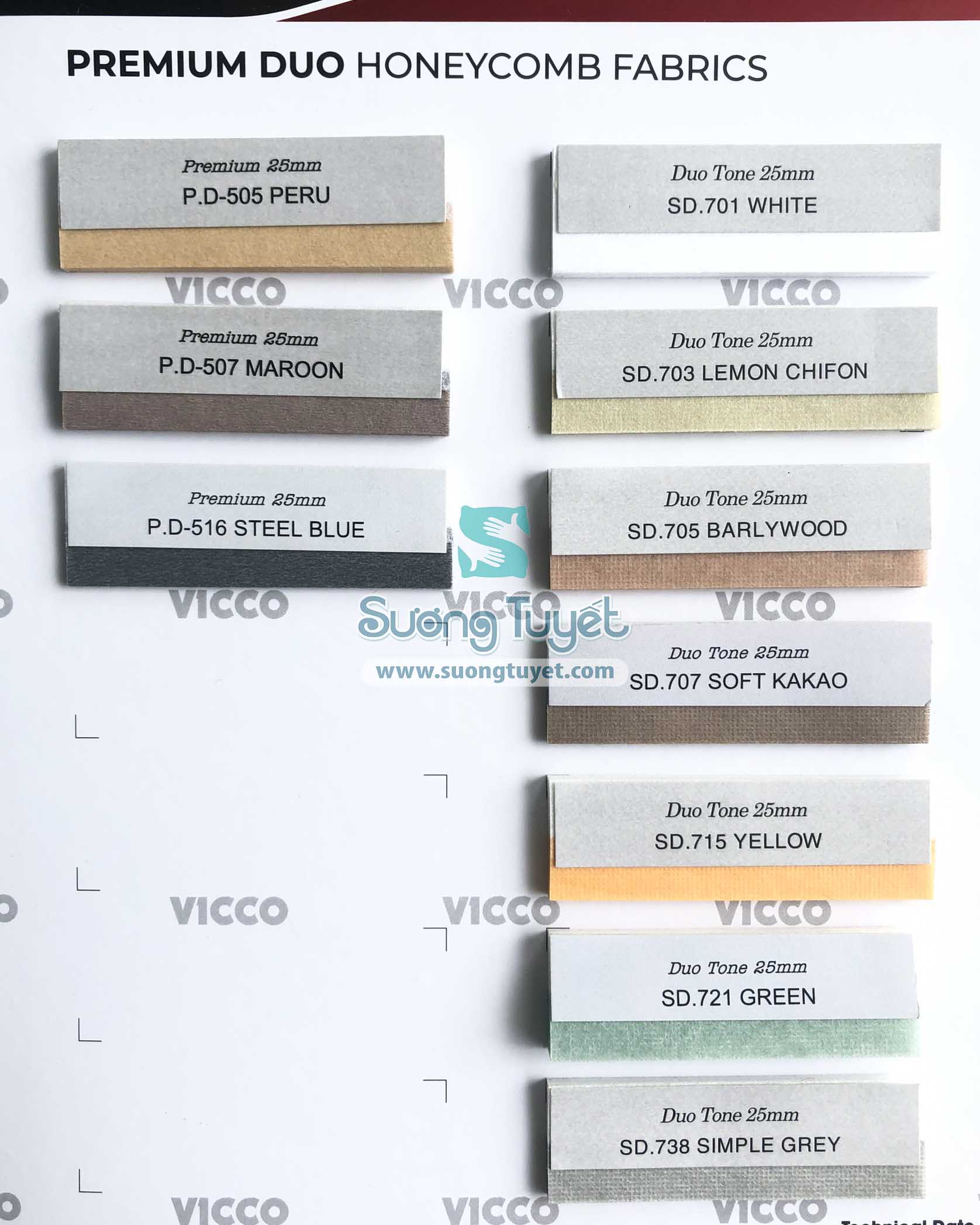  Mẫu rèm tổ ong Vicco Premium Duo