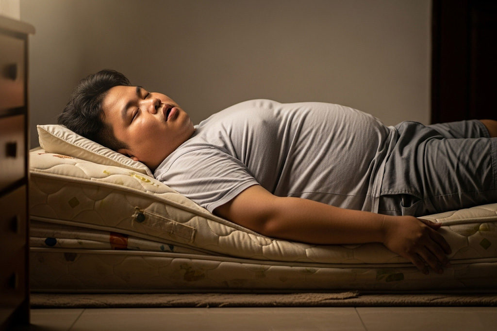 Nằm nệm không đủ tiêu chuẩn khiến cơ thể bị võng xuống.