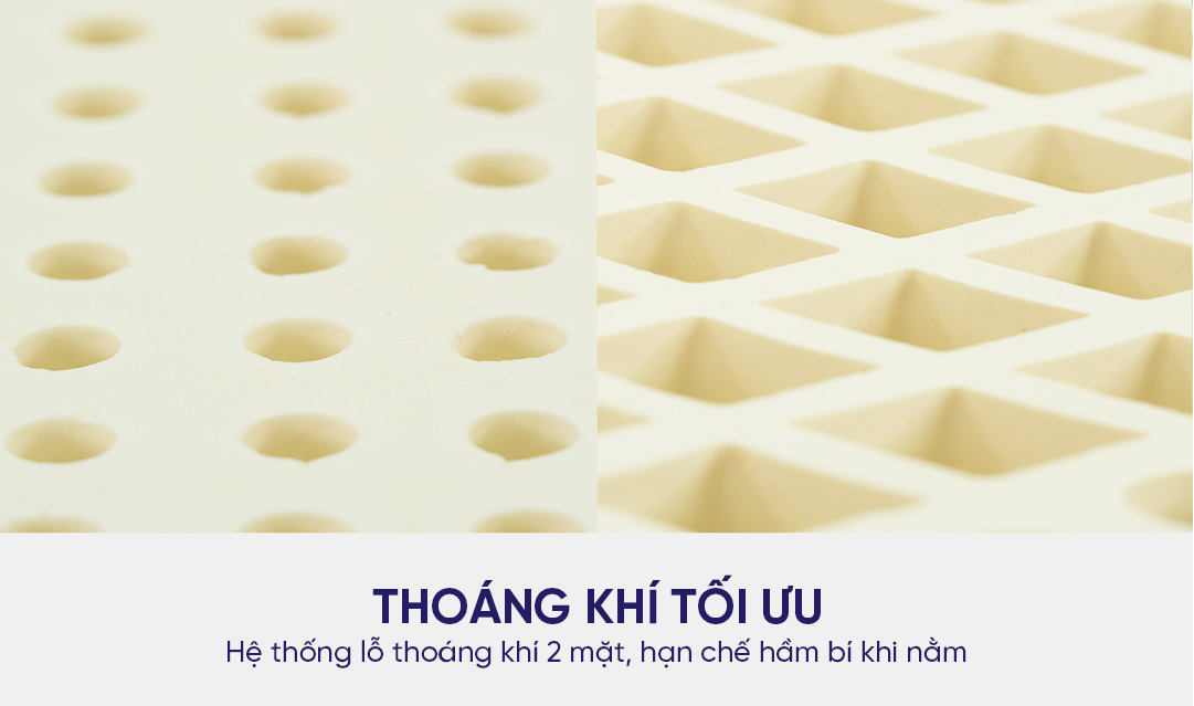 Nệm Liên Á Clasic cũng được làm 2 mặt lỗ thoáng khí.
