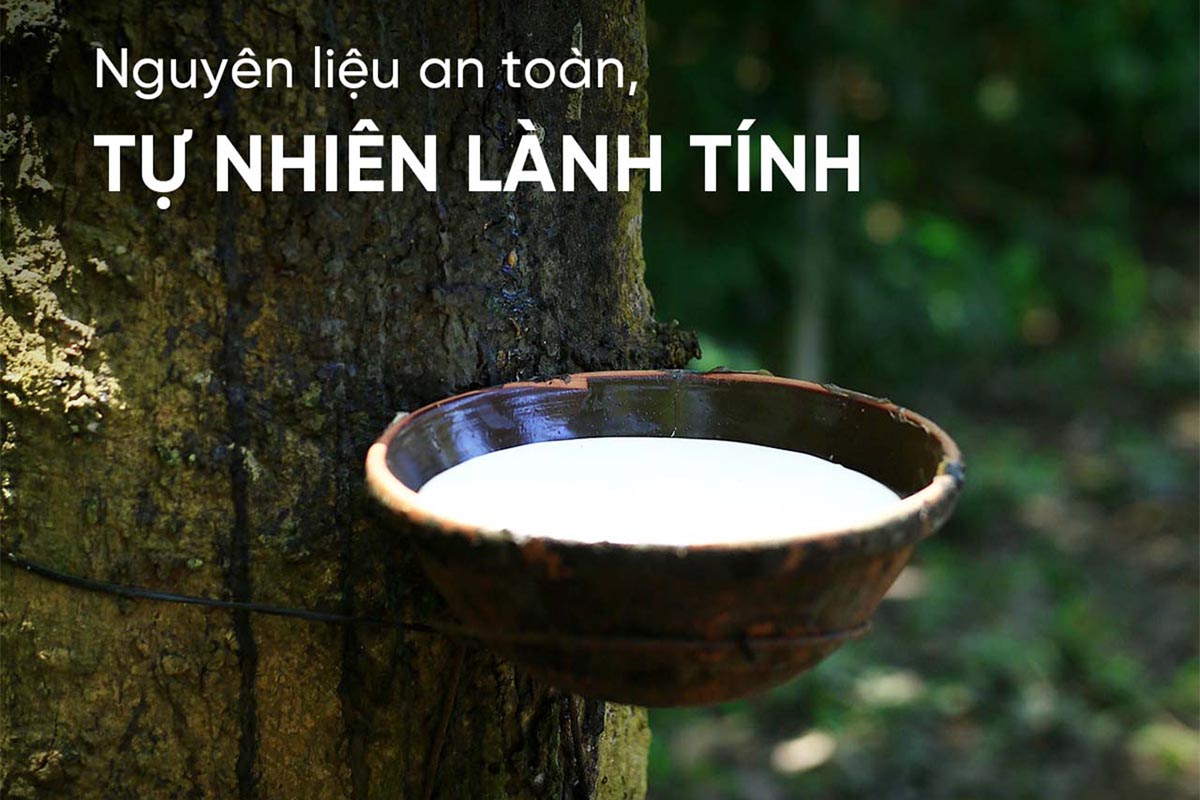Nệm Việt Nhật Natural có nguồn gốc từ 100% cao su.
