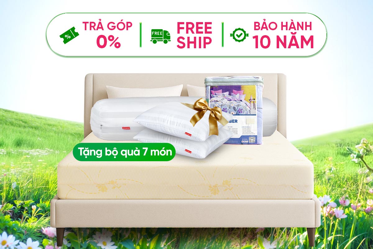 Mua nệm Latex Gold được tặng quà 7 món 1.000.000đ.