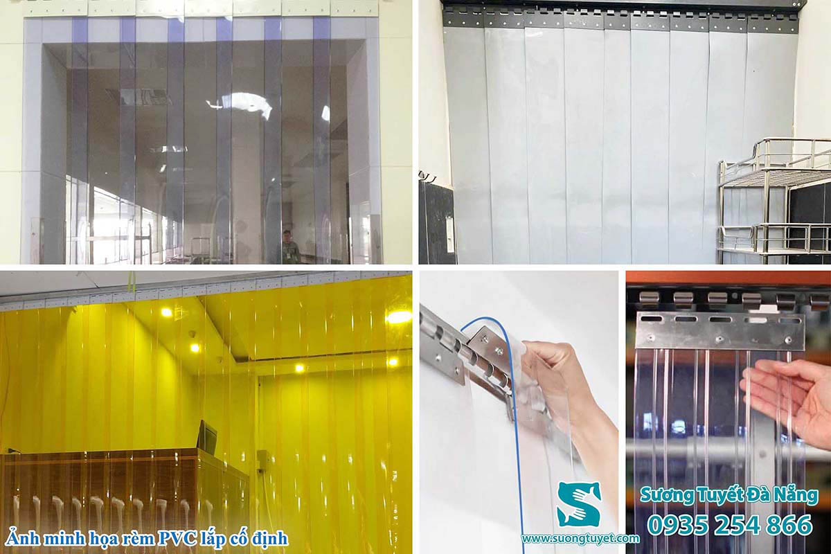 Hình ảnh cận cảnh rèm PVC cố định.
