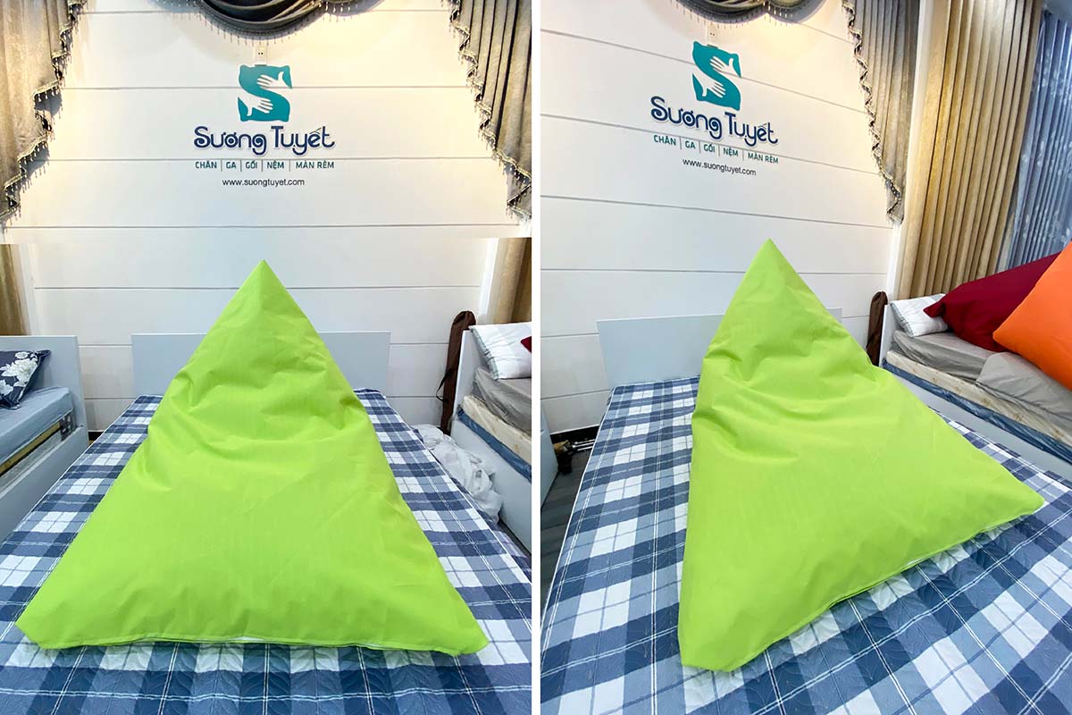 Mẫu ghế lười dáng dáng kim tự tháp màu xanh lá cây năng động