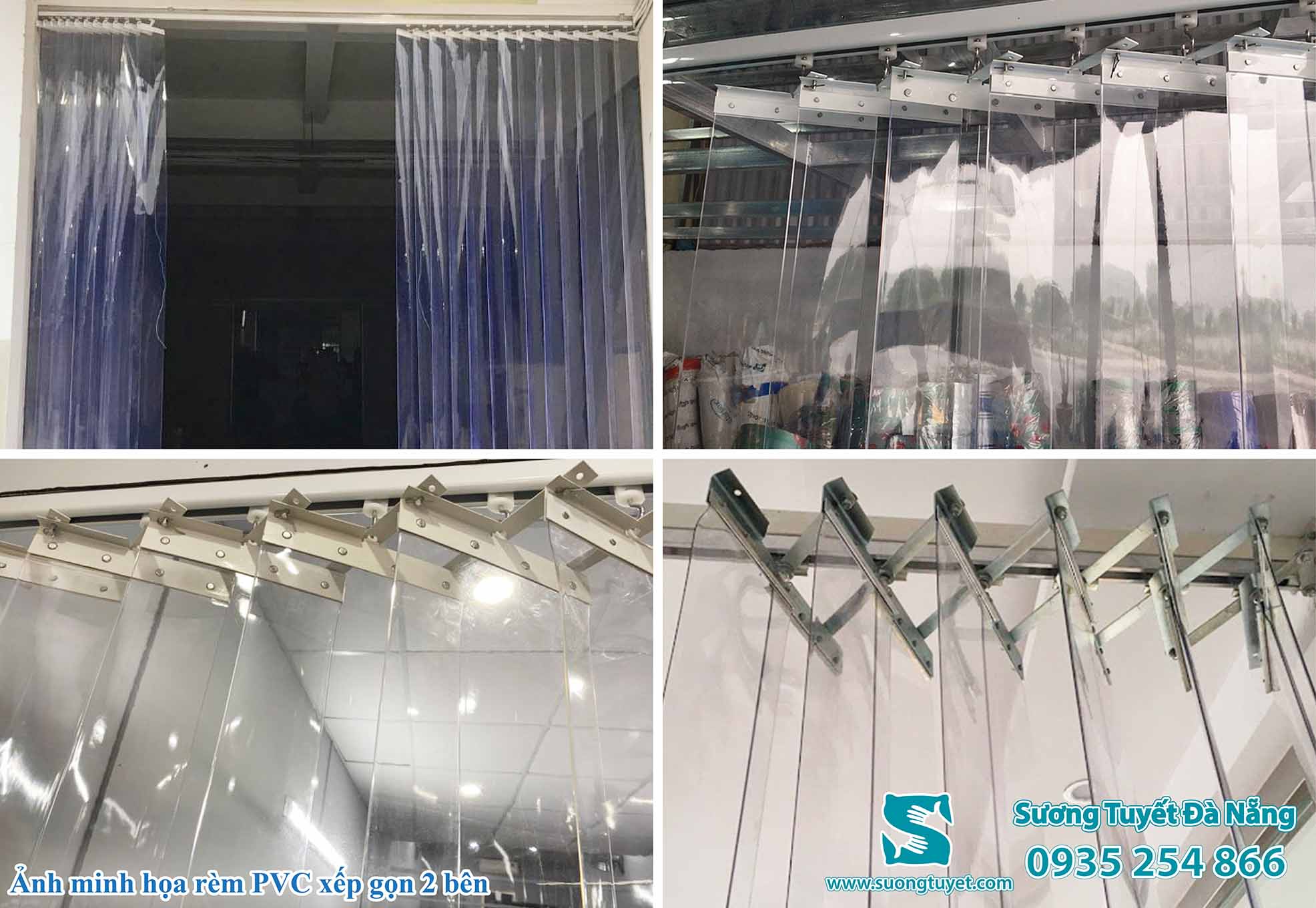 Rèm pvc xếp gọn là đắt nhất nhưng tiện dụng cho lối đi thường xuyên.