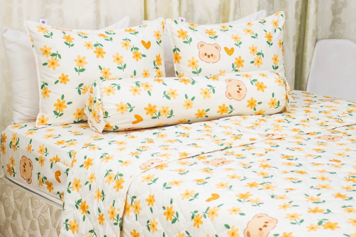 Chăn ga cotton Living đẹp chất như nước cất.