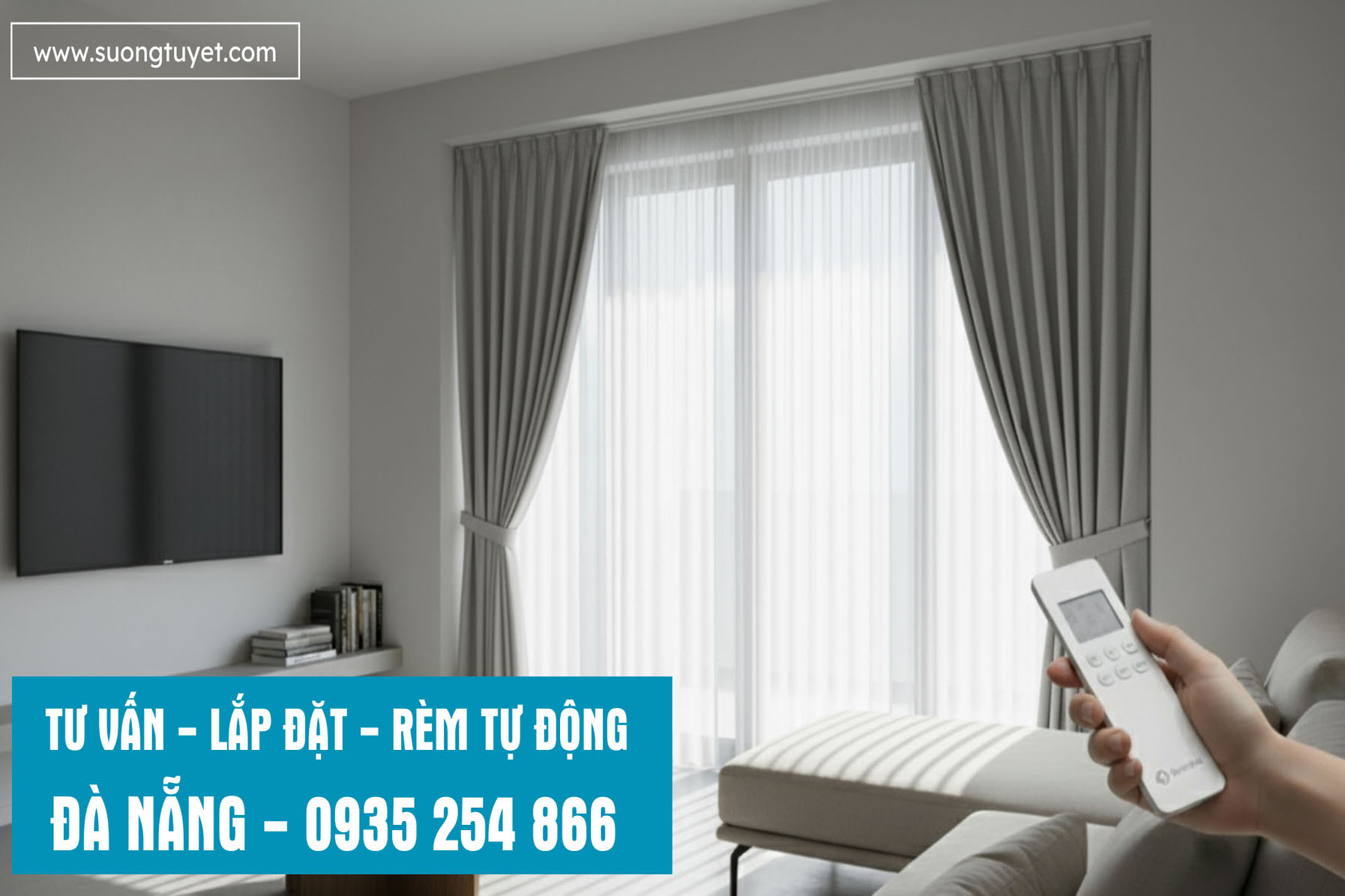 Sương Tuyết - Địa chỉ thi công rèm cửa tự động tại Đà Nẵng.