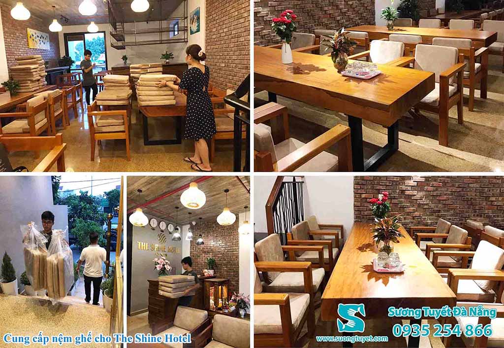 The Shine Hotel và đơn hàng 300 nệm ghế nhung êm ái.
