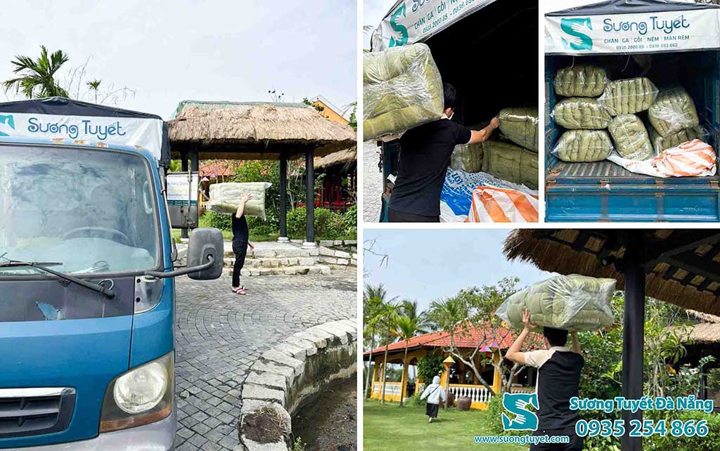 Bàn giao nệm ghế ăn cho nhà hàng Cánh Đồng.